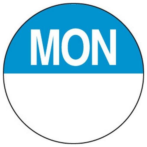 Label Day - Monday / Blue Round 24mm Removable (Rl1000)